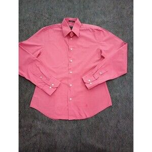 Express 1MX Men's Modern Fit Shirt Pink Stretch Cotton Long Sleeve Size S Small